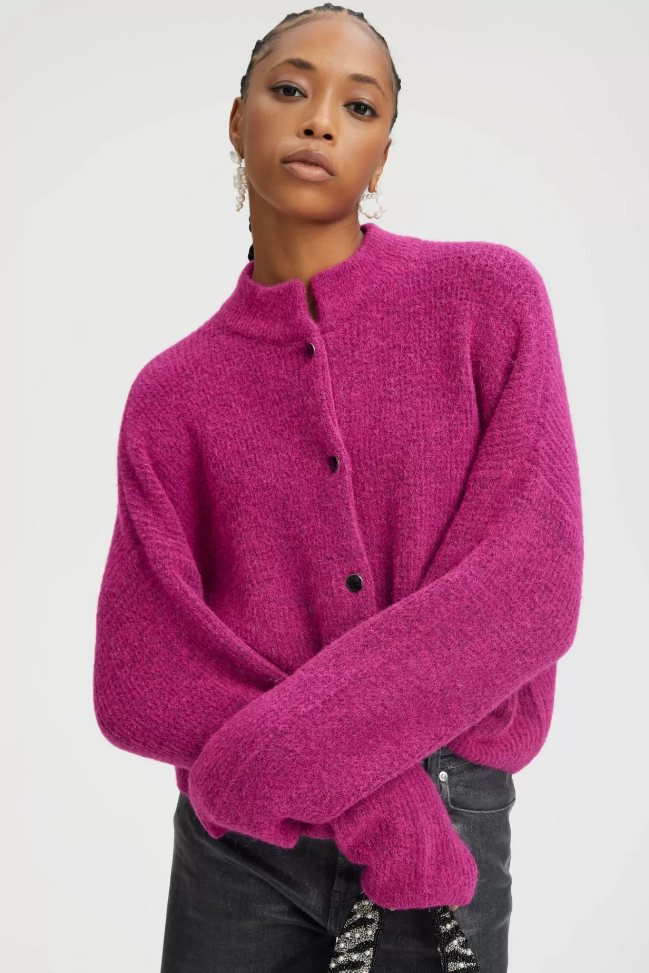 Gestuz Gensere & Cardigans>Alphagz Cardigan Intense Pink