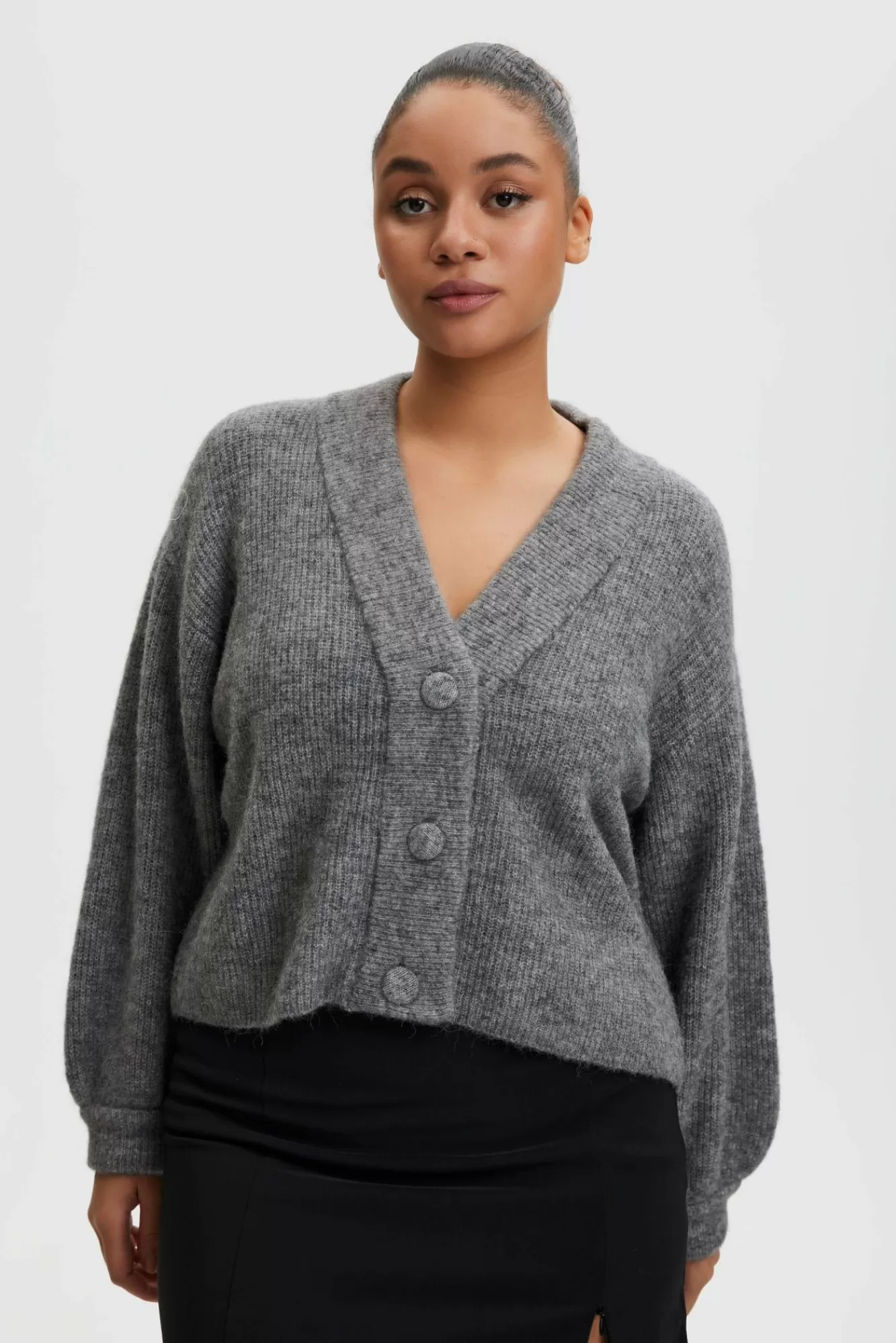 Gestuz Gensere & Cardigans>Alphagz Cardigan Stone Grey Melange