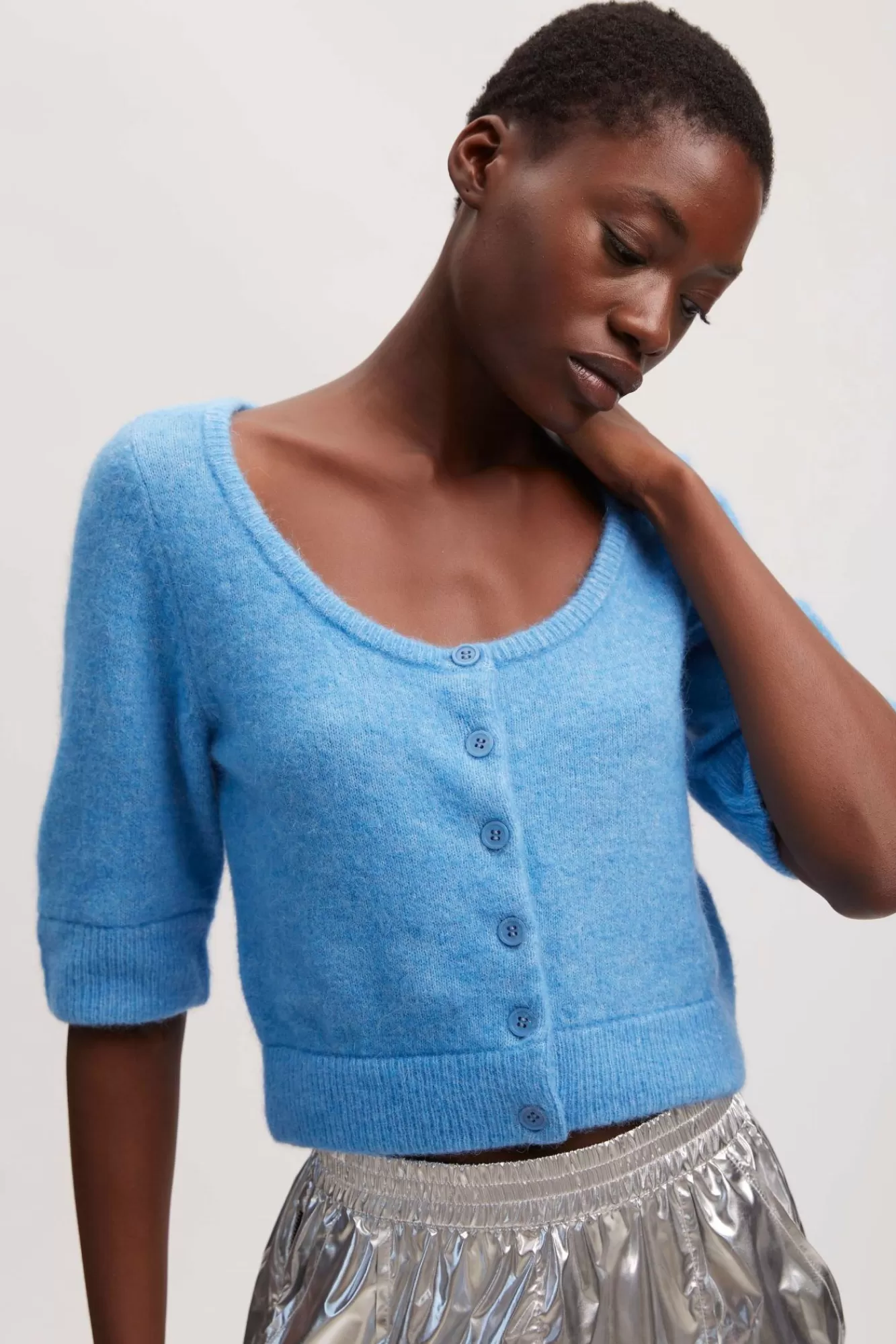 Gestuz Gensere & Cardigans>Alphagz Cardigan Malibu Blue Melange