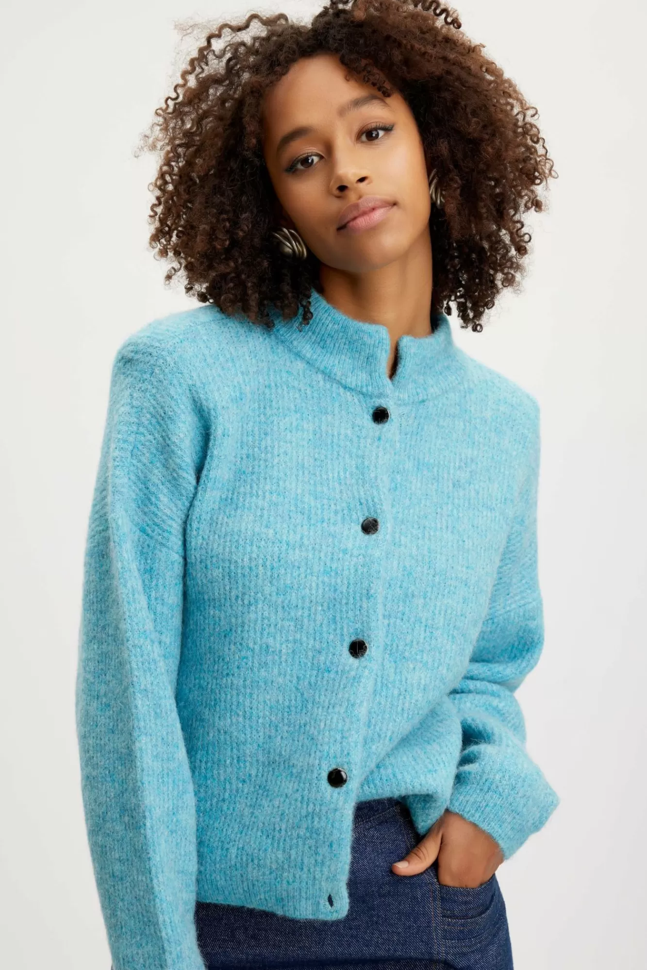 Gestuz Gensere & Cardigans>Alphagz Cardigan Horizon Blue Melange