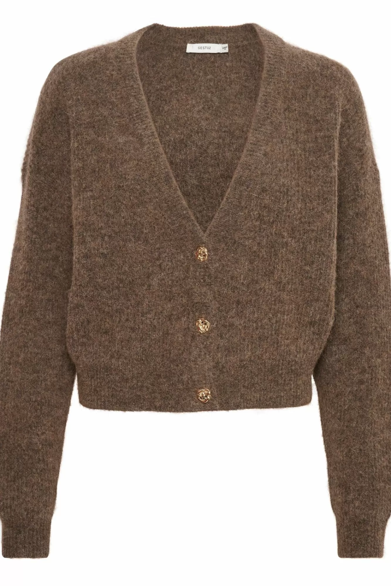 Gestuz Gensere & Cardigans>Alphagz Cardigan Dark Sand Melange