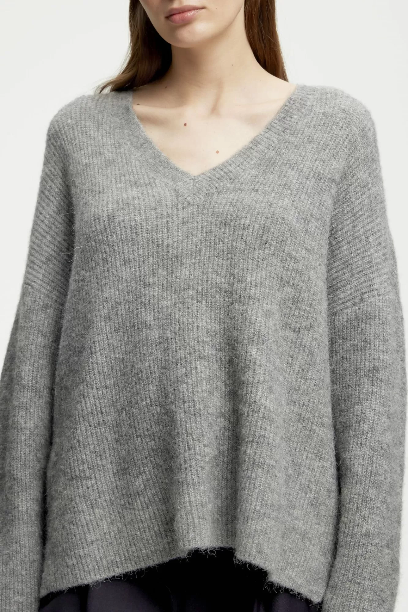 Gestuz Gensere & Cardigans>Alphagz Genser Stone Grey Melange