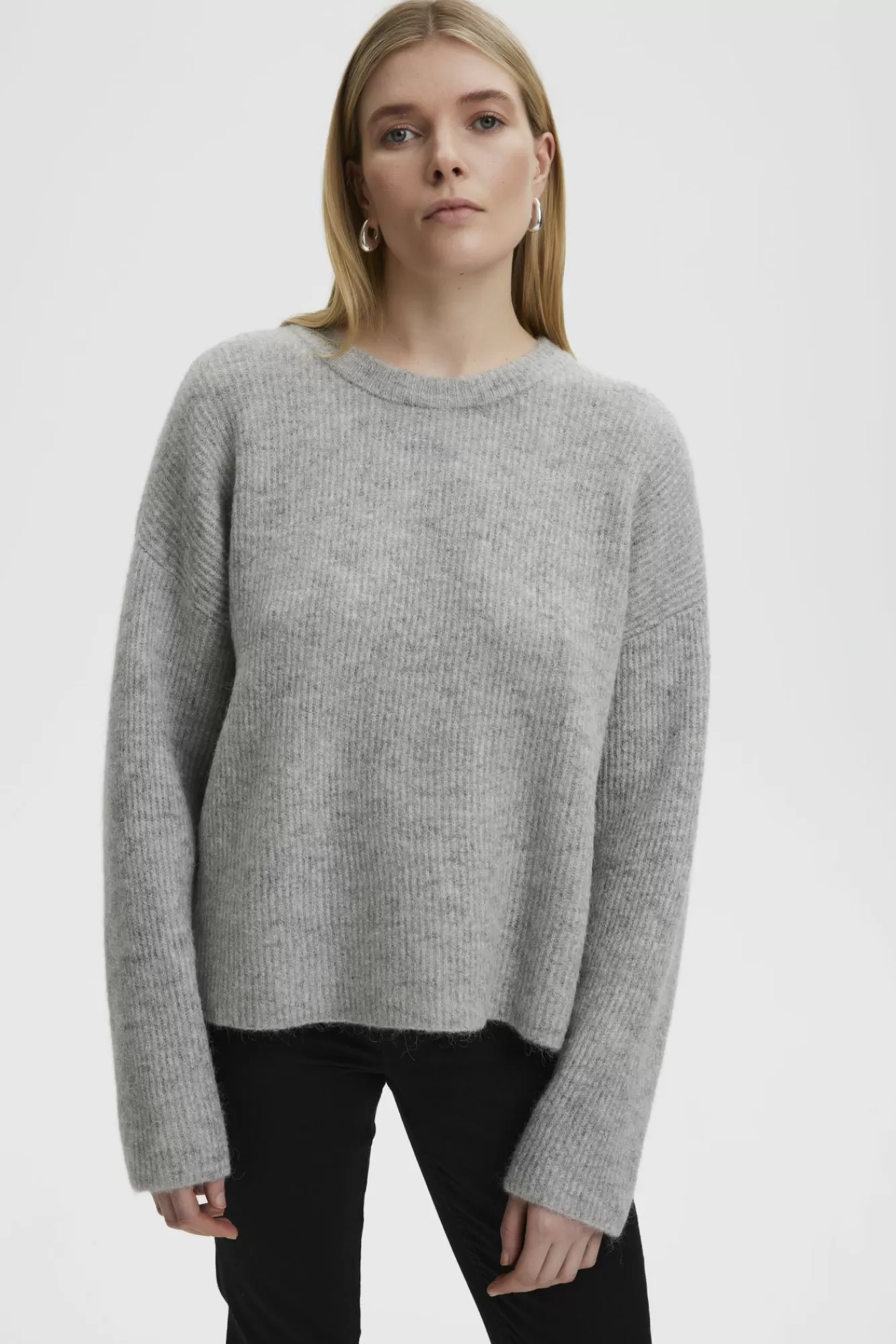 Gestuz Gensere & Cardigans>Alphagz Genser Light Grey Melange