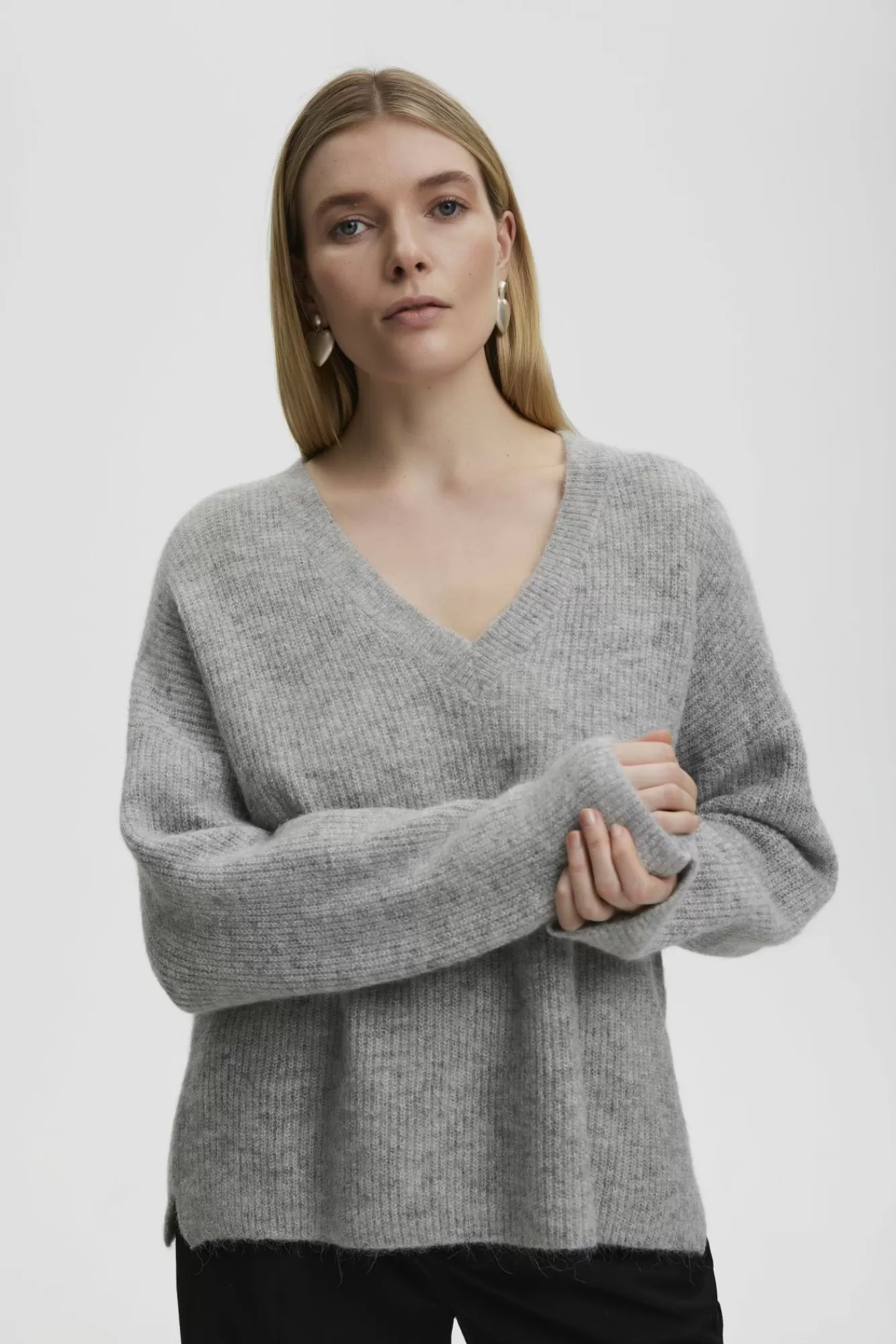 Gestuz Gensere & Cardigans>Alphagz Genser Light Grey Melange