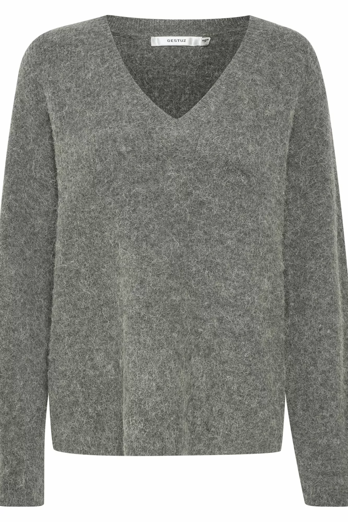 Gestuz Gensere & Cardigans>Alphagz Genser Stone Grey Melange