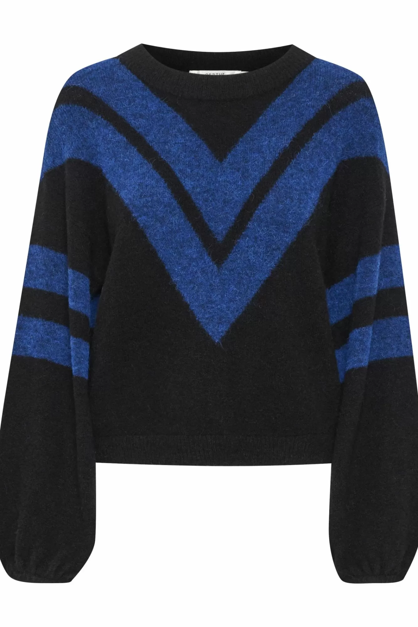 Gestuz Gensere & Cardigans>Alphagz Genser Black Directoire Blue Stripe