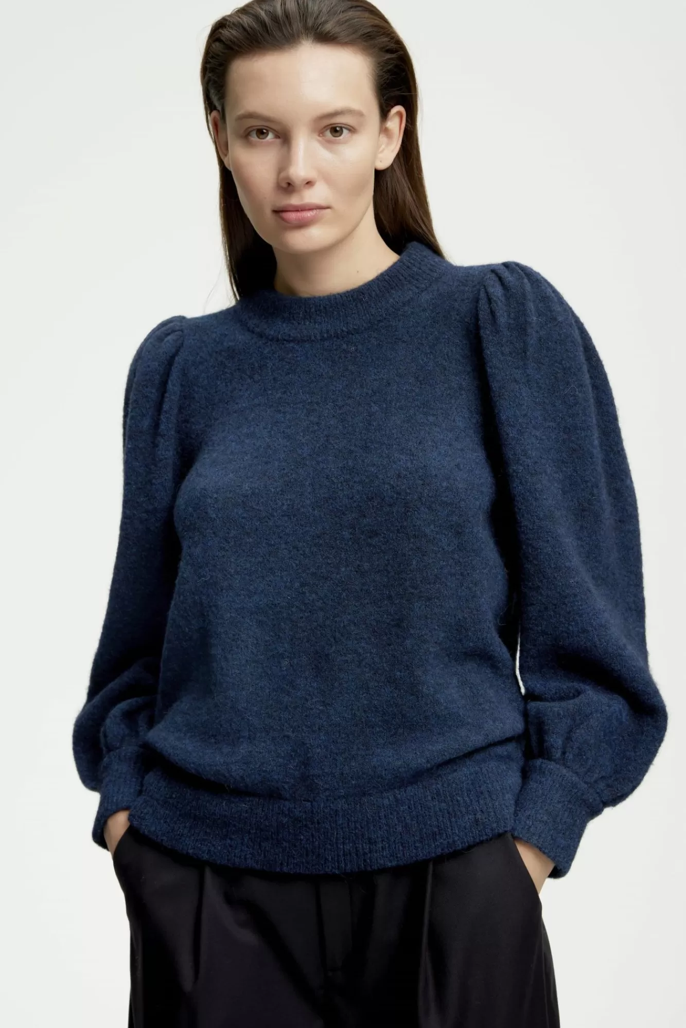 Gestuz Gensere & Cardigans>Alphagz Strikket Pullover Dark Indigo Melange