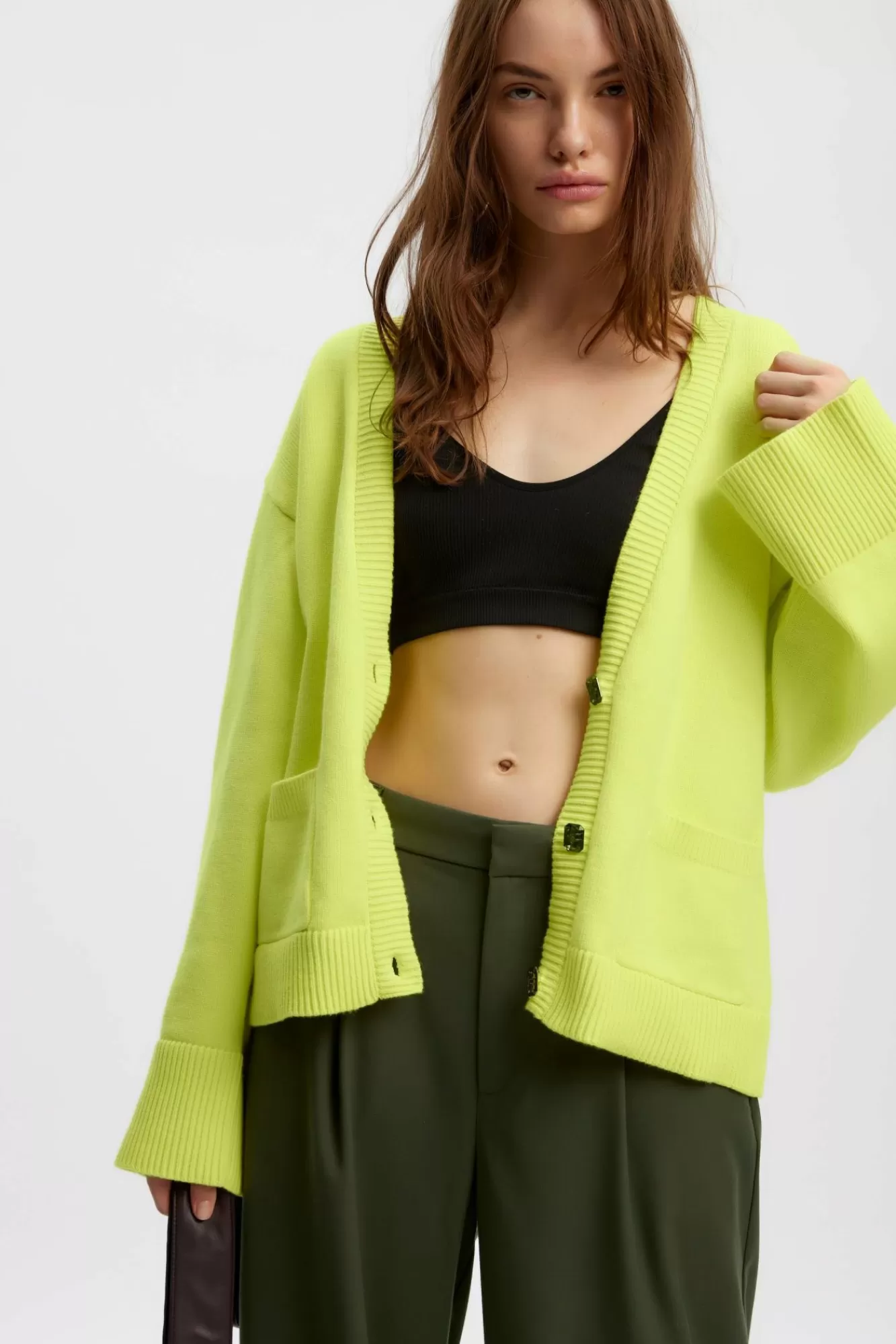 Gestuz Gensere & Cardigans>Emblagz Cardigan Sunny Lime