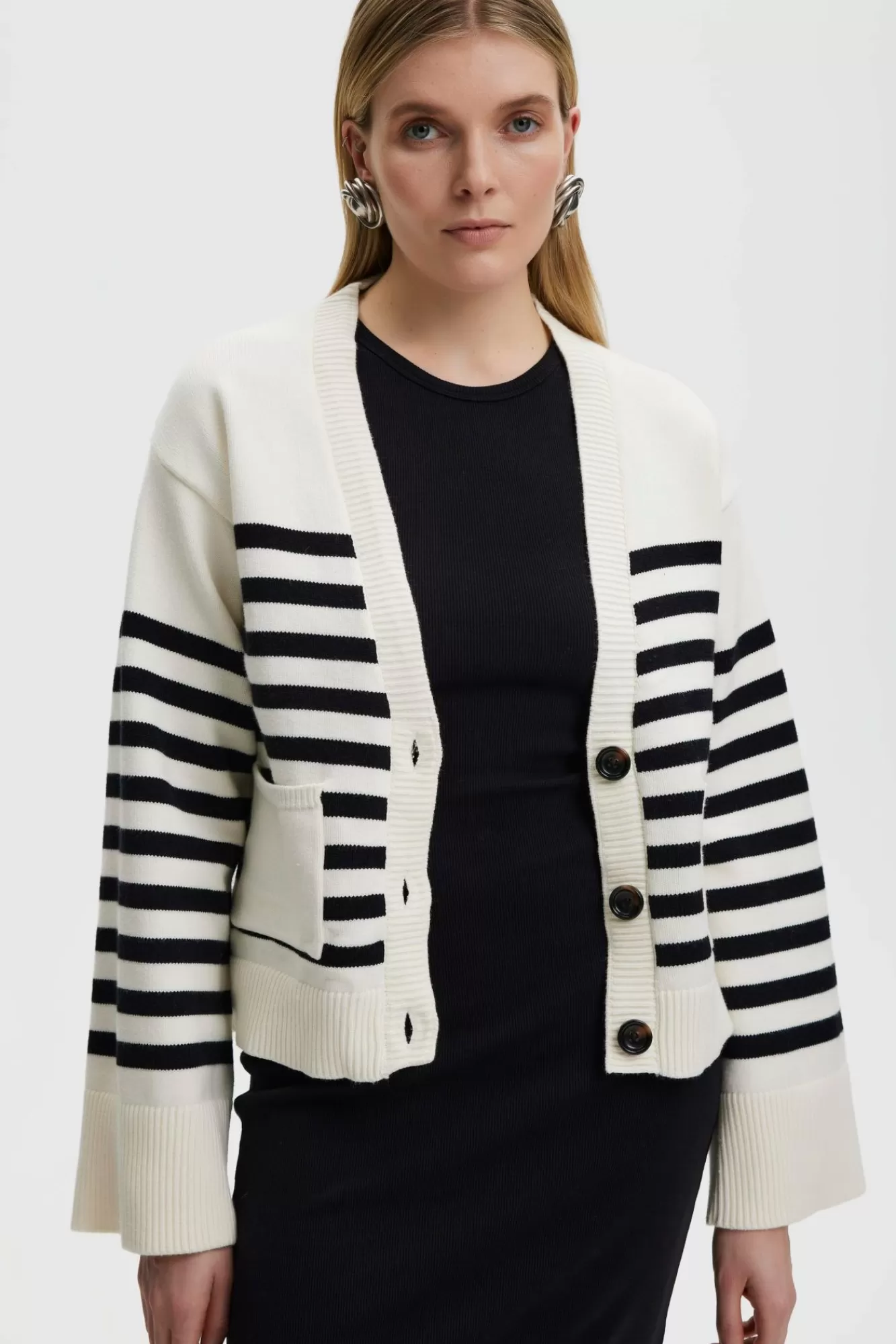 Gestuz Gensere & Cardigans>Emblagz Cardigan Black/Off White