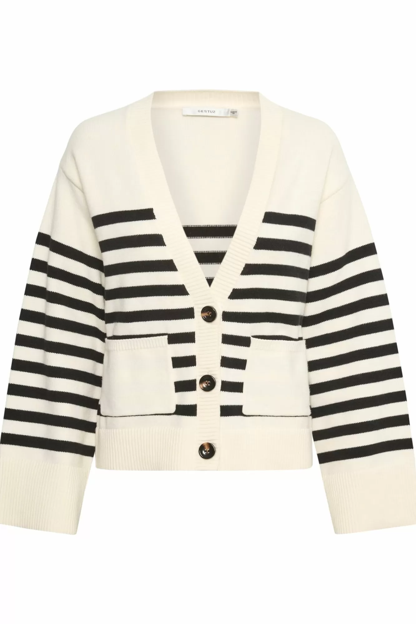 Gestuz Gensere & Cardigans>Emblagz Cardigan Black/Off White