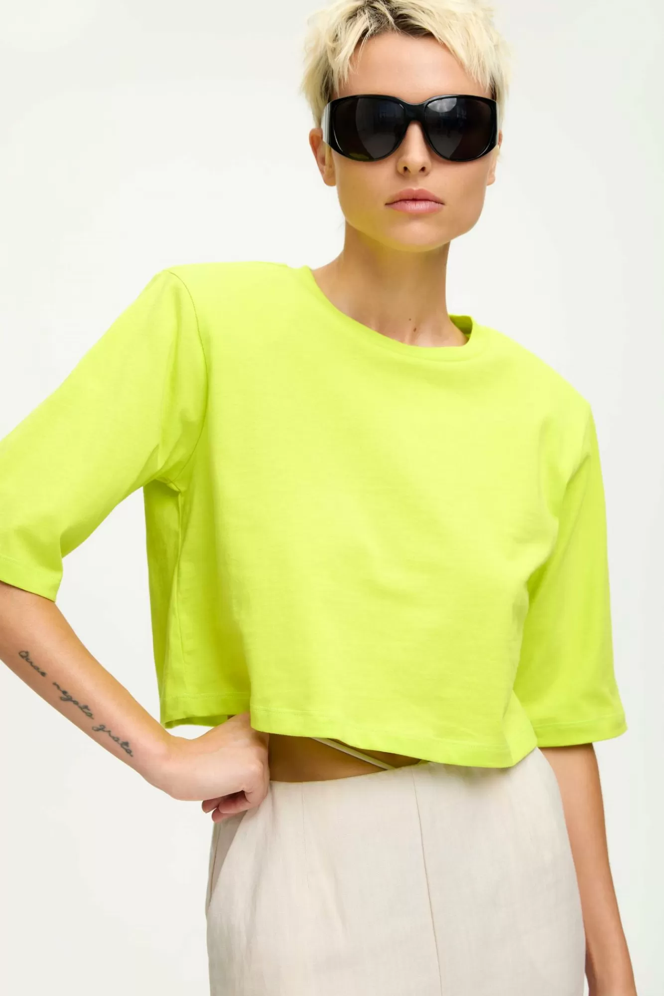 Gestuz Topper & T-Shirts>Jorygz Cropped T-Shirt Evening Primrose