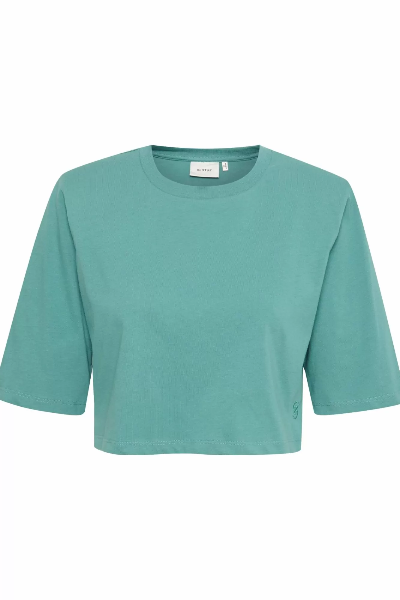 Gestuz Topper & T-Shirts>Jorygz Cropped T-Shirt Teal