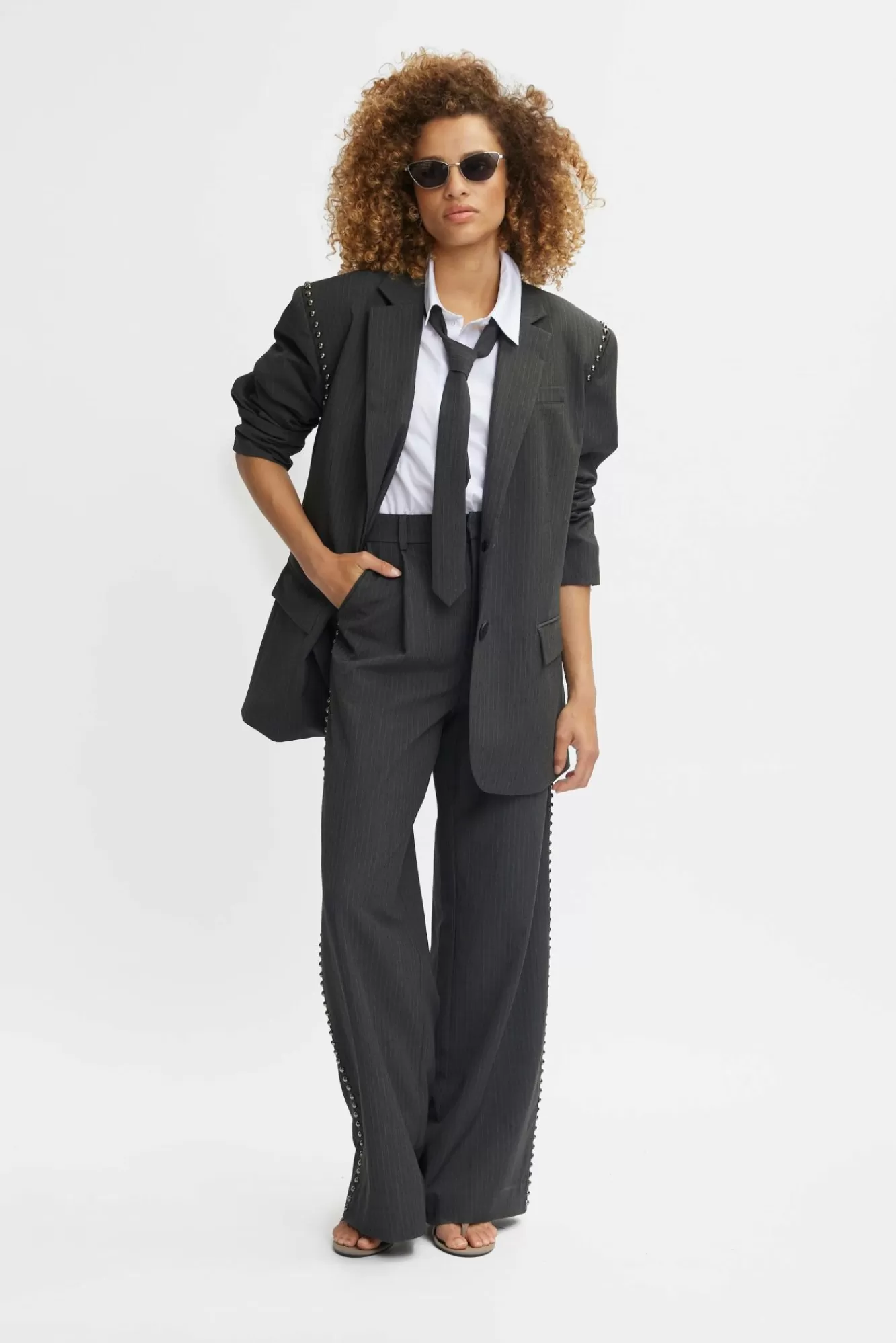 Gestuz Blazere>Palinagz Blazer Dark Grey Pinstripe