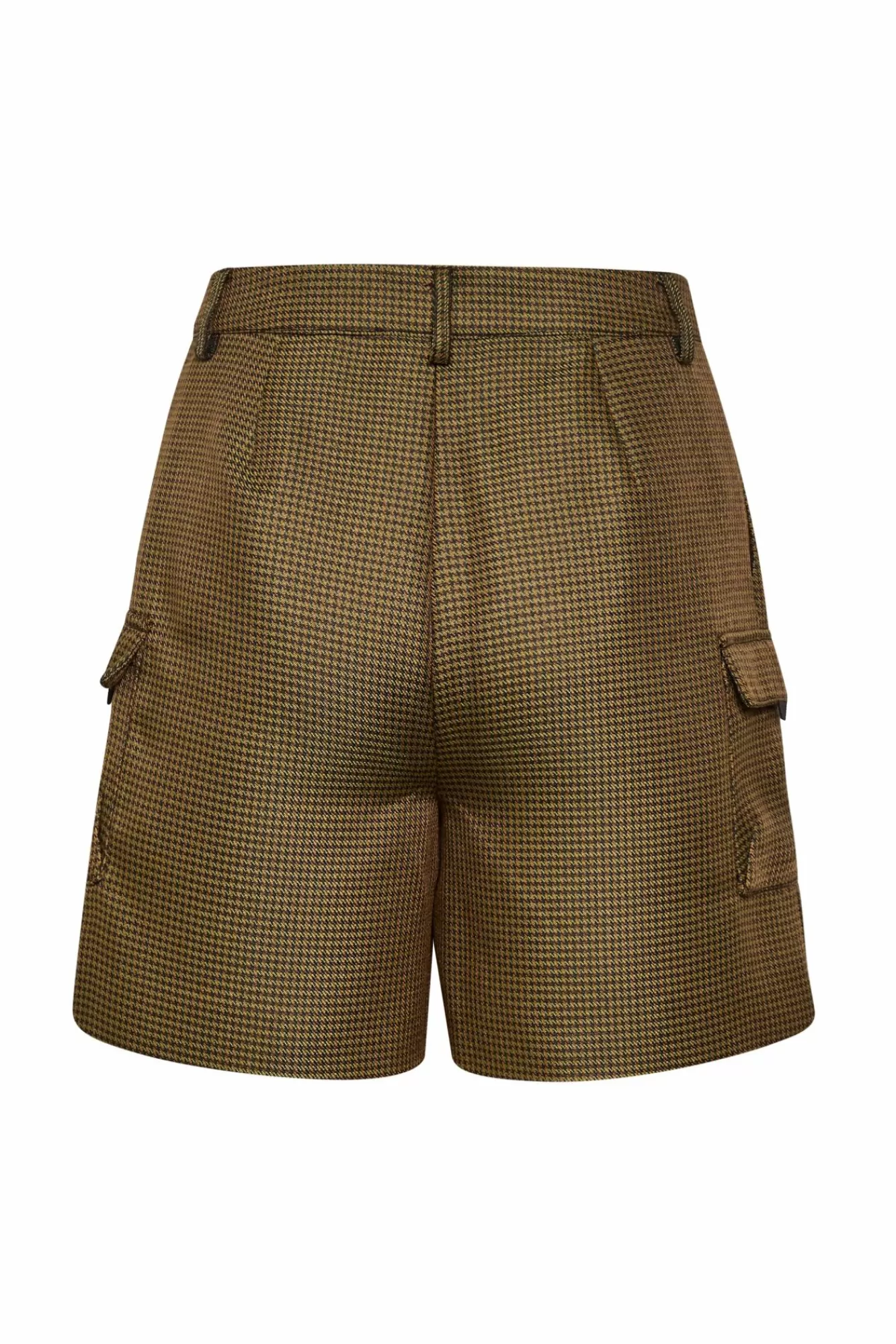 Gestuz Shorts>Sanaigz Shorts Green Brown Houndsthooth